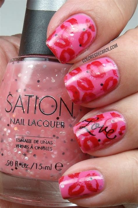 Pin By Delade Shop On Nail Art Kiss Nails Valentine Nail Art