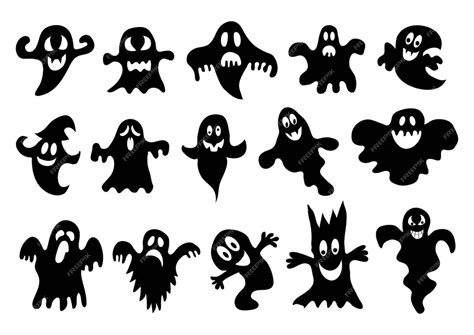 Premium Vector Scary Ghosts Design Halloween Characters Icons Set