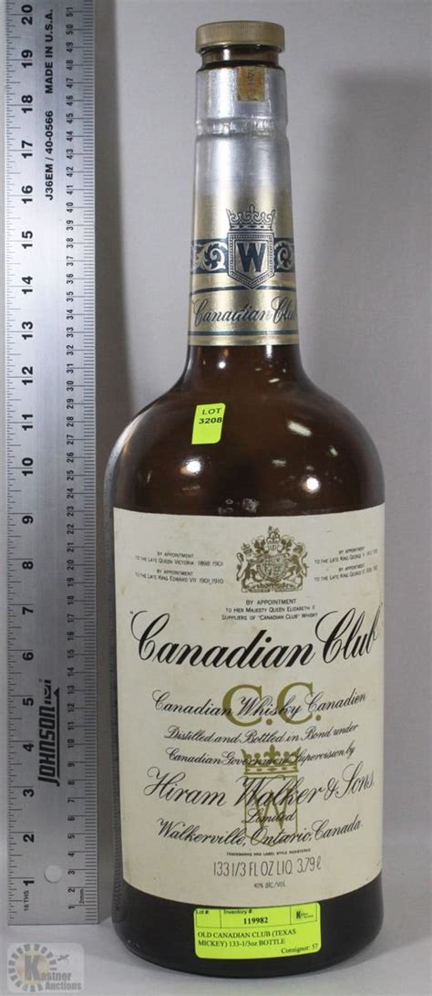 Old Canadian Club Texas Mickey 133 13oz Bottle