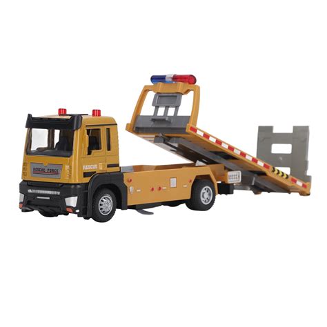 Flatbed Trailer Model Toy, Flatbed Truck Toy Alloy Rear Wheel Return ...