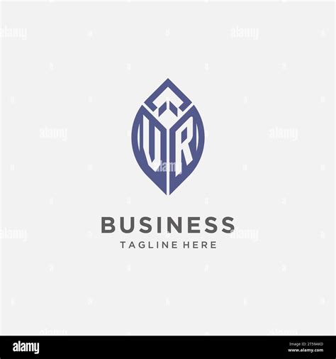 Vr Logo With Leaf Shape Clean And Modern Monogram Initial Logo Design