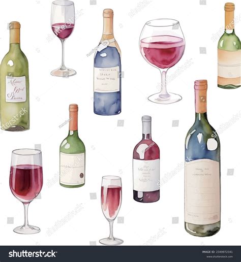 Watercolor Red Wine Bottle: Over 3,659 Royalty-Free Licensable Stock Illustrations & Drawings ...