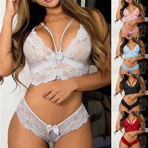 Kaufe Damen Sexy Spitzen Dessous Set mit Anhänger Unterwäsche