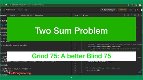 1 Two Sum Problem Leetcode Java Grind 75 Coding Series Youtube