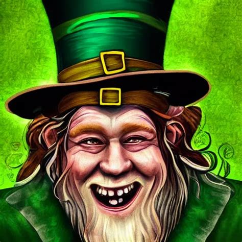 A Happy Wizard Leprechaun Digital Art Stable Diffusion Openart