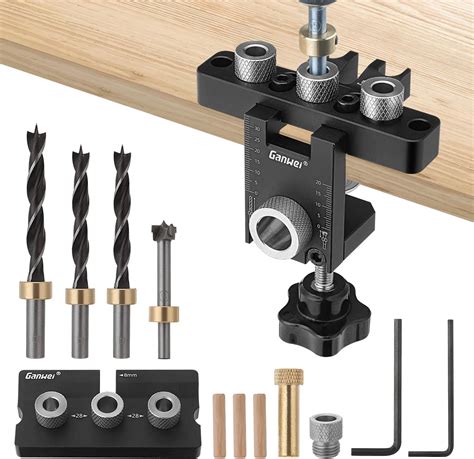 YUCHENGTECH 3 In 1 Dowel Jig Drill Kit Multi Function Self Centering