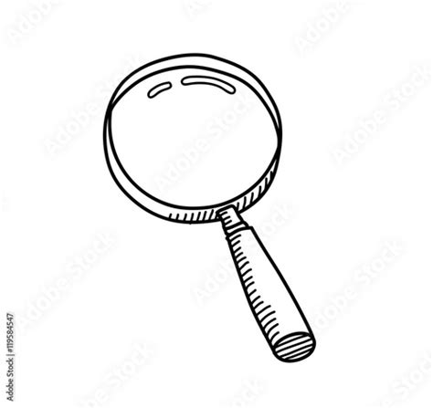 Magnifying Glass Doodle A Hand Drawn Vector Doodle Illustration Of A