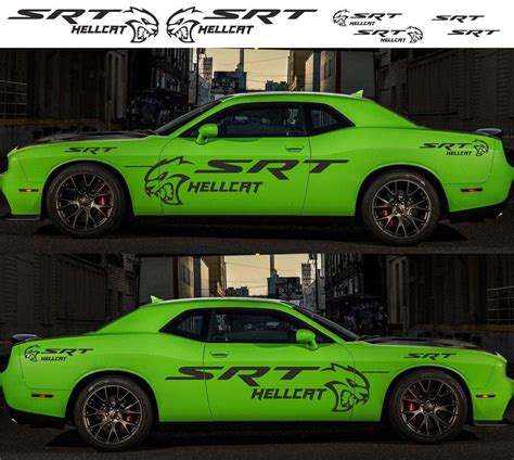 6x Dodge Challenger Hellcat Srt 2009 2018 Side Vinyl Decal Stripe Dodge Challenger Hellcat