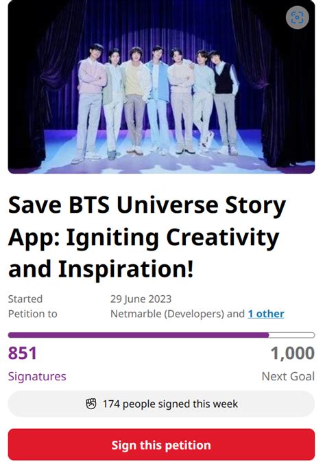 Change Org Petition To Save Bts Universe Story From Shutting Down