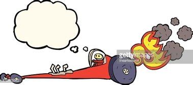 Dibujos Animados Drag Racer Con Globo Clipart De Stock Royalty Free