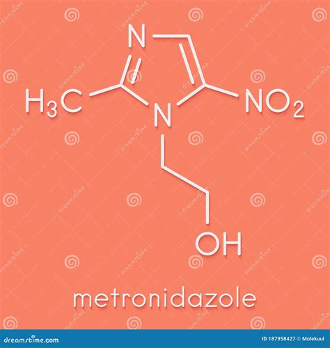 Metronidazole Antibiotic Drug Nitroimidazole Class Molecule Skeletal