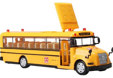 Kids Yellow 1:55 Scale Pull-Back Function Diecast School Bus Toy ...