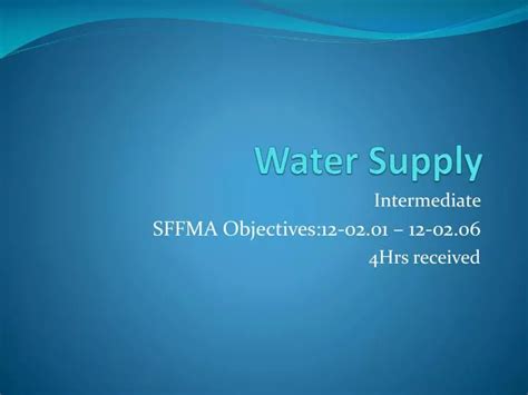 Ppt Water Supply Powerpoint Presentation Free Download Id2407452