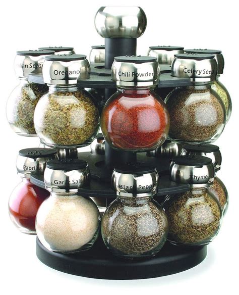 Revolving Spice Rack Rotating Kitchen Storage Carousel Holder With