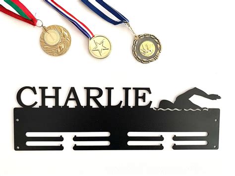 Franjohnsonhouse Personalized Swimming Medal Holder Gift For Swimmer