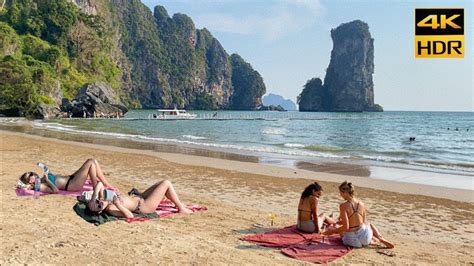 4K Ao Nang Beach Walk Monkey Trail Pai Plong Beach Krabi