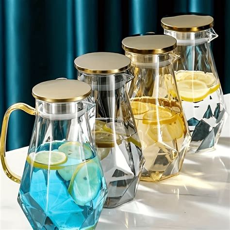 Luxury High Borosilicate Glass Water Pitcher With Diamond For Home