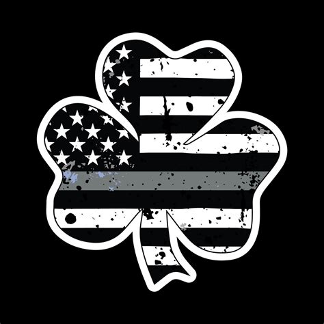 Thin Silver Line Corrections Officer Shamrock Vehicle Decal Etsy