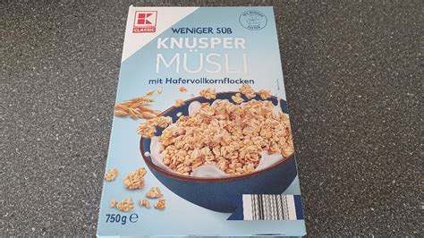 K Classic Knusper Müsli weniger süß mit Hafervollkornflocken Kalorien