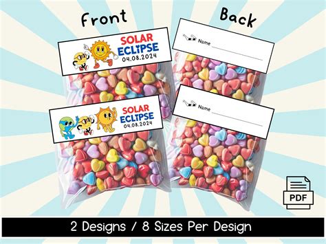 Solar Eclipse Treat Topper Duo Designs Solar Eclipse 2024 Treat Bag