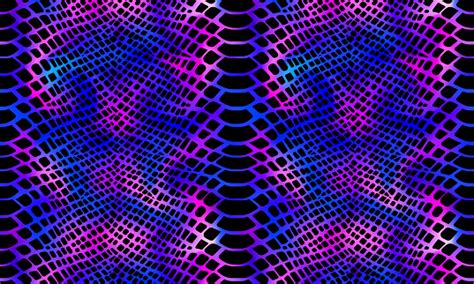 Trendy Dark Rainbow Snake Skin Pattern Vector Horizontal Background