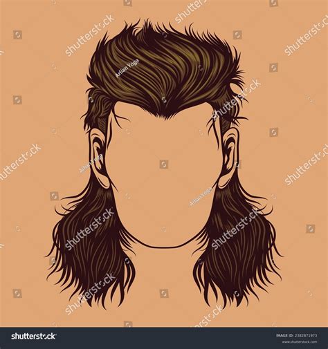 Enhanced Detailing Mullet Hair Stock Vector Royalty Free 2382871973