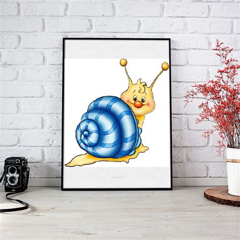 Cute Snail Cross Stitch Pattern Pdf Nursery Embroidery Wall Etsy