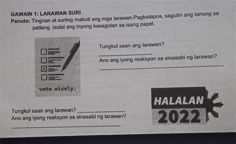 Gawain Larawan Suri Panuto Tingnan At Suriing Mabuti Ang Mga