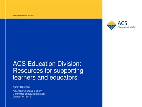 Ppt Acs Education Division Resources For Supporting Learners And