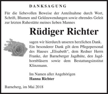 Traueranzeigen Von R Diger Richter Abschied Nehmen De