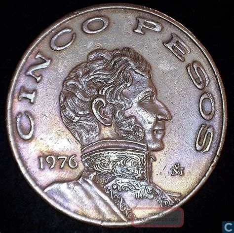 A Nicely Detailed Bu Large Date Mexican Mexico Cinco Peso