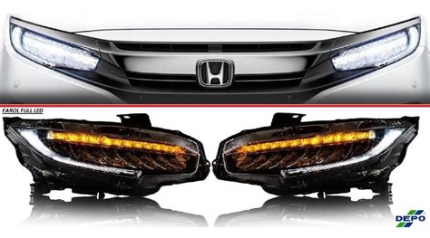 Par Farois Full Led Honda Civic Touring 2017 2018 2019 Turbo R 4 735