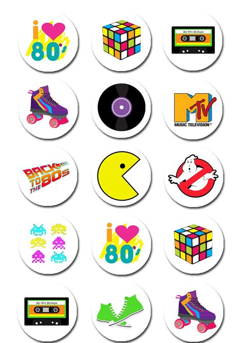 Eighties 80s Disco Edible Icing Image Cupcake Toppers Etsy