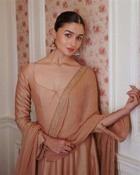 Alia Bhatt Serves A Gorgeous Look In A Nude Kalidaar Set For RRR