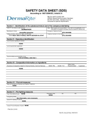 Fillable Online Safety Data Sheet Sds Sds Fax Email Print