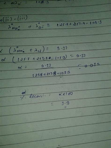 The Conductivity At Infinite Dilution Of Nh Cl Naoh And Nacl Are