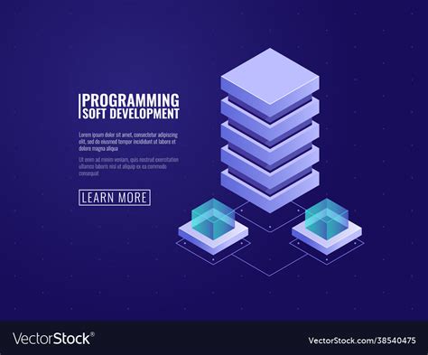 Hosting Service Icon Server Room Database Vector Image