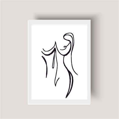 Female Woman S Body Outline Abstract Minimalist Continuous Line Art