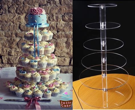 Random Combinations 6 Tier Acrylic Cupcake Cake Stand For Wedding In