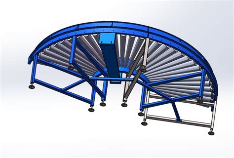 【工程机械】180°弯道180°辊筒输送机3d数模图纸 Solidworks设计solidworks 仿真秀干货文章