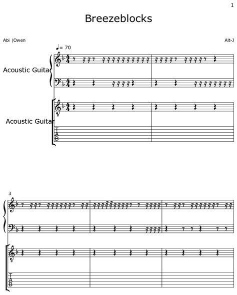 Breezeblocks_-_Alt-J_.mxl - Sheet music for Acoustic Guitar