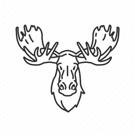 Bull moose, elk, elk head, moose, moose head, mount, mounted moose icon