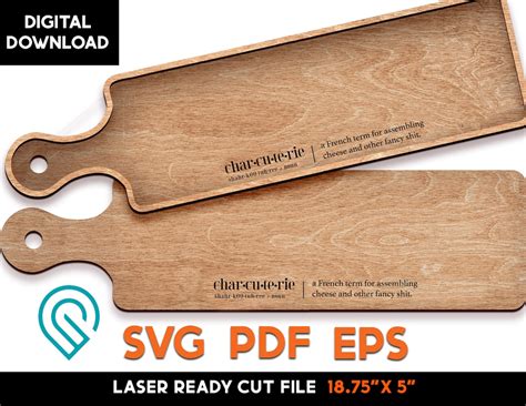 Charcuterie Board Laser Cut Svg File Glowforge Ready Etsy