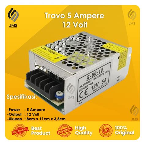 Jual TRAVO 5A 12V POWER SUPPLY LED STRIP 5 A 12 V VOLT TRAFO CCTV