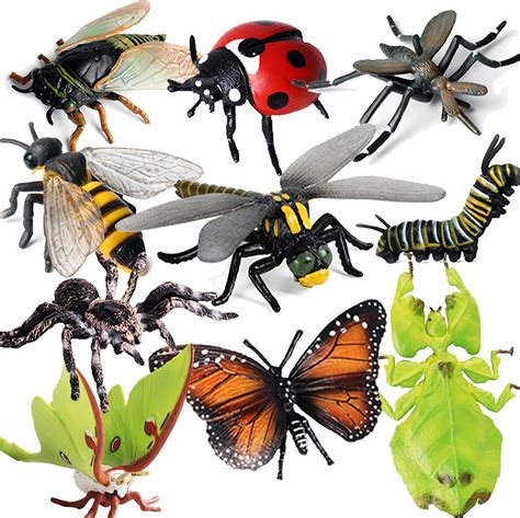 Geminiandgenius 10pcs Bug Toys For Kids Woodland Animals