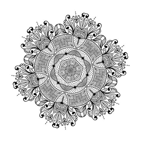 Mandala Design Zum Ausmalen Von Seiten Premium Vektor