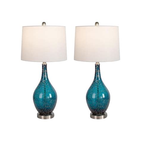 Maxax Denver In Dark Blue Dimmable Table Lamp Set With Usb Set Of