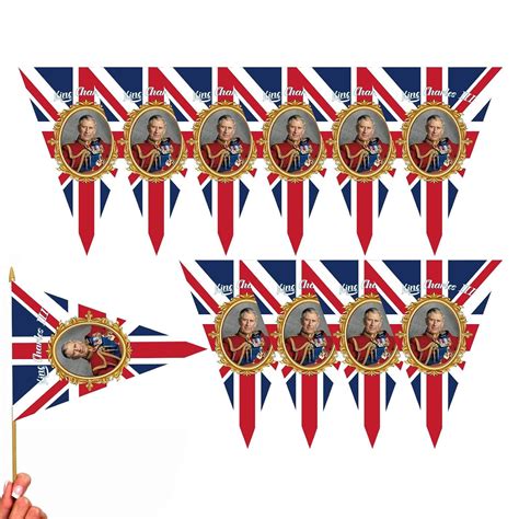 Bandera Carlos III Banderines de Charles 3rd Union Jack Decoración