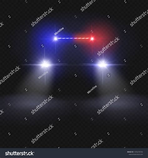Police Car Headlight Beams Isolated On Stock Illustration 1255276792