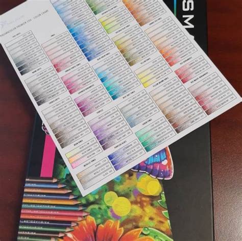 Prismacolor Premier Chart For 150 Colors Worksheets For Etsy